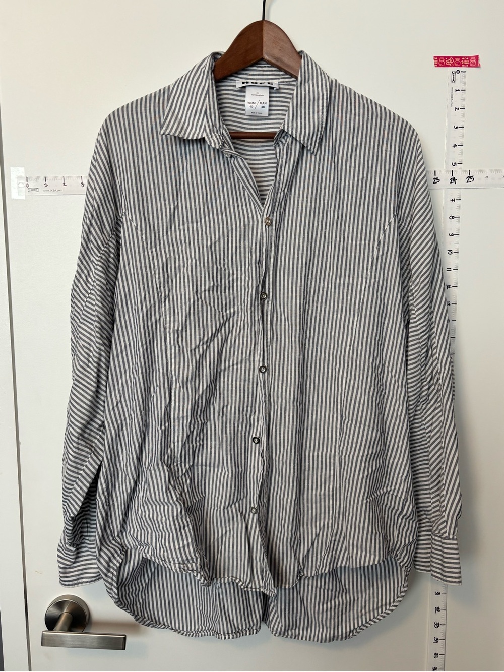 Silk Cotton Viscose Striped Long-Sleeve Button-Up